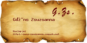 Güns Zsuzsanna névjegykártya